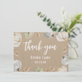 Eine kleine Pumpkin Kraft Fall Baby Dusche Einladu Dankeskarte (Stehend Vorderseite)