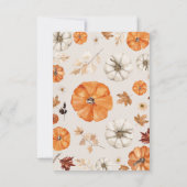 Eine kleine Pumpkin Minimal Babydusche Einladung (Rückseite)