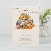 Eine kleine Pumpkin Niedliche Fall Baby Dusche Einladung (Stehend Vorderseite)