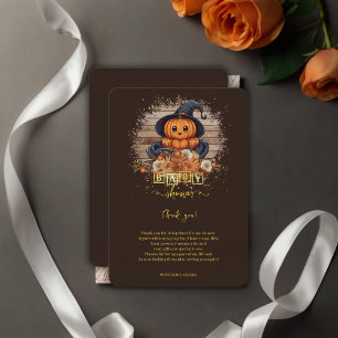 Eine kleine Pumpkin Niedliche Kawaii Glitzer Kinde Dankeskarte