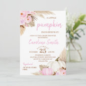 Eine kleine Pumpkin Pink Baby Dusche Einladung (Stehend Vorderseite)