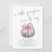 Eine kleine Pumpkin PInk Coquette Bow Baby Dusche Einladung (Vorderseite)