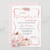 Eine kleine Pumpkin Pink Fall Baby Dusche Einladung (Vorne/Hinten)