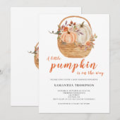 Eine kleine Pumpkin Rustic Fall Baby Dusche Einladung (Vorne/Hinten)