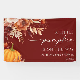Eine kleine Pumpkin Rusty Burgundy Floral Baby Dus Banner