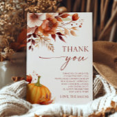Eine kleine Pumpkin Rusty Burgundy Floral Baby Dus Dankeskarte