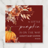 Eine kleine Pumpkin Rusty Burgundy Floral Baby Dus Geschenkanhänger (Vorderseite)
