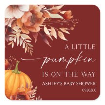 Eine kleine Pumpkin Rusty Burgundy Floral Baby Dus
