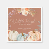 Eine kleine Pumpkin Terracotta Fall Babydusche Serviette (Vorderseite)