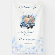 Eine kleine Pumpkin Truck Wasserfarben Babydusche