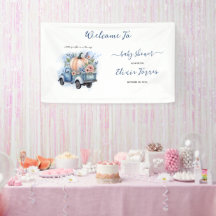 Eine kleine Pumpkin Truck Wasserfarben Babydusche