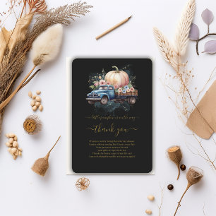 Eine kleine Pumpkin Wasserfarbe Truck Baby Dusche Dankeskarte