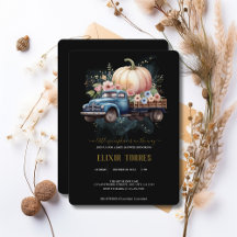 Eine kleine Pumpkin Wasserfarbe Truck Baby Dusche