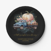 Eine kleine Pumpkin Wasserfarbe Truck Baby Dusche Pappteller (Vorderseite)
