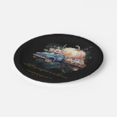 Eine kleine Pumpkin Wasserfarbe Truck Baby Dusche Pappteller (Schrägansicht)