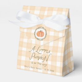 Eine kleine Pumpkin Whimsical Gingham Baby Dusche Geschenkschachtel