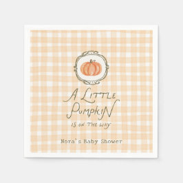 Eine kleine Pumpkin Whimsical Gingham Baby Dusche Serviette