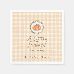Eine kleine Pumpkin Whimsical Gingham Baby Dusche Serviette
