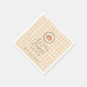 Eine kleine Pumpkin Whimsical Gingham Baby Dusche Serviette (Ecke)