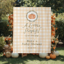 Eine kleine Pumpkin Whimsical Gingham Baby Dusche Wandteppich