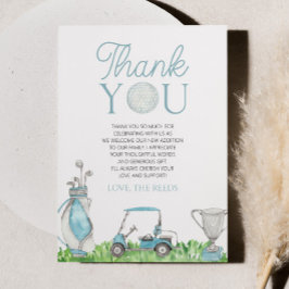 Eine kleine Putter Blue Golf Baby Dusche Dankeskarte