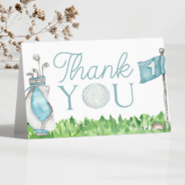 Eine kleine Putter Blue Golf Baby Dusche Dankeskarte