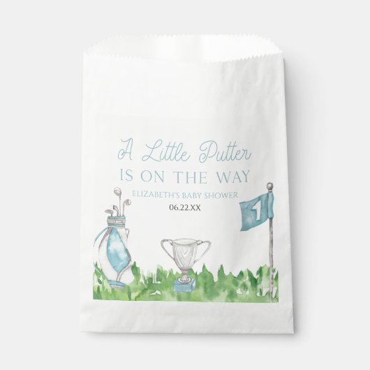 Eine kleine Putter Blue Golf Baby Dusche Geschenktütchen (Vorderseite)