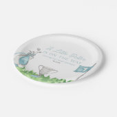 Eine kleine Putter Blue Golf Baby Dusche Pappteller (Schrägansicht)