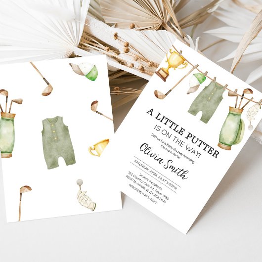 Eine kleine Putter Golf Baby Dusche Einladung