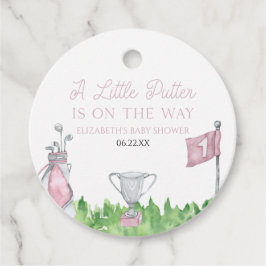 Eine kleine Putter Pink Golf Baby Dusche Geschenkanhänger