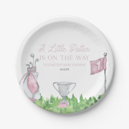 Eine kleine Putter Pink Golf Baby Dusche Pappteller