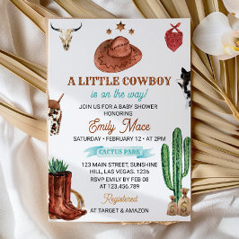 Eine kleine Rodeo Cowboy Baby Dusche Einladung