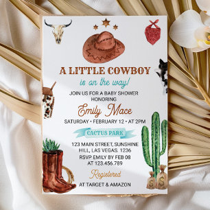 Eine kleine Rodeo Cowboy Baby Dusche Einladung