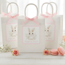 Eine kleine rosa Gingham-Baby-Shower mit einem Häs
