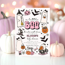 Eine kleine, rosa Halloween-Kinderdusche Einladung