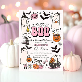 Eine kleine, rosa Halloween-Kinderdusche Einladung