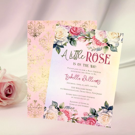 Eine kleine Rose befindet sich auf dem Weg zur Blu Einladung