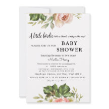 Eine kleine Rose ist unterwegs! Baby Shower Einlad