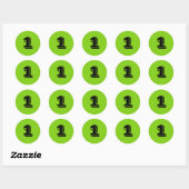Eine kleine runde Green Number Stickers von Janz (Blatt)