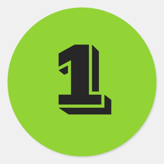 Eine kleine runde Green Number Stickers von Janz (Vorderseite)