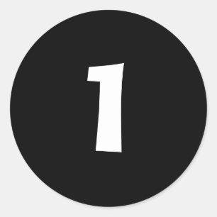 Eine kleine runde schwarze Zahlenklammer von Janz Runder Aufkleber