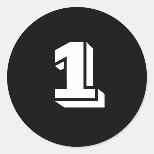 Eine kleine runde schwarze Zahlenklammer von Janz Runder Aufkleber (Vorderseite)