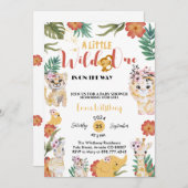 eine kleine Safari-Babydusche Einladung (Vorne/Hinten)