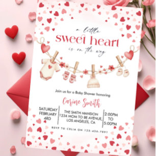 Eine kleine Schatz-Valentinstag-Baby-Party Einladung
