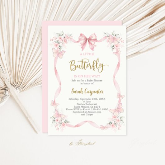 Eine kleine Schmetterling-Baby-Party-Einladung für Einladung