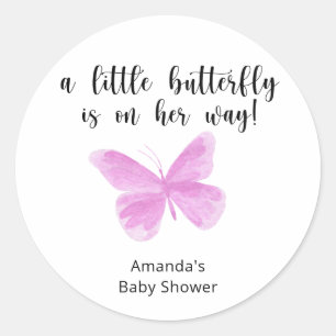 Eine kleine Schmetterling ist auf dem Weg Baby Sho Runder Aufkleber