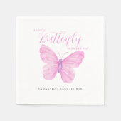 Eine kleine Schmetterling-Pink-Babydusche Serviette (Vorderseite)