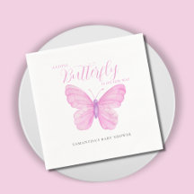 Eine kleine Schmetterling-Pink-Babydusche