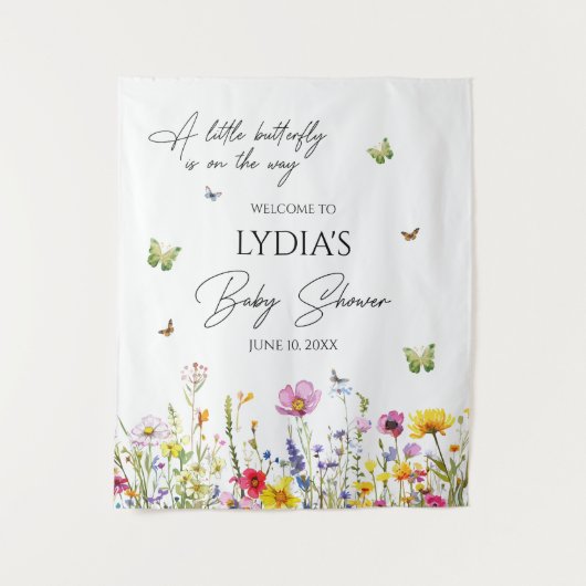 Eine kleine Schmetterlingsdusche für Wildblumen. E Wandteppich (Vorderseite)