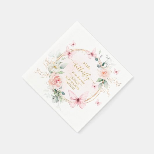 Eine kleine Schmetterlingsdusche Serviette (Ecke)